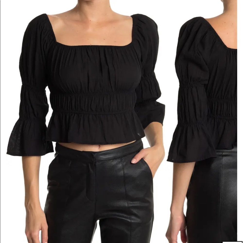 Wayf Ruched Off Shoulder Top
